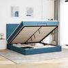 VidaXL Ottoman Bed Frame with Mattress Dark Blue 160x200 Cm Velvet, Bed Frame, Upholstered Bed Frame, Bed Frame 3314262