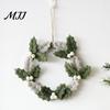 Holiday Wall Hanging Decor 8 Inch Felt Christmas Holly Wreath, Handmade Berry Festival Scene Ornament Wreath for Front Door, Winter Window Reusable