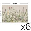 Wildflower Vinyl Placemats Washable Non-Slip Plastic PVC Table Mats for Spring Party Kitchen Dining Decor, 12x18 Inch