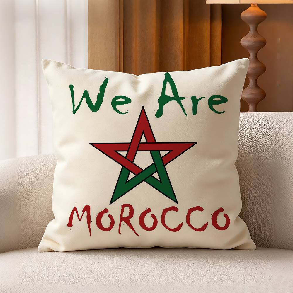 Morocco FFlag Cotton Linen Square Pillow Covers Home Decor Gifts