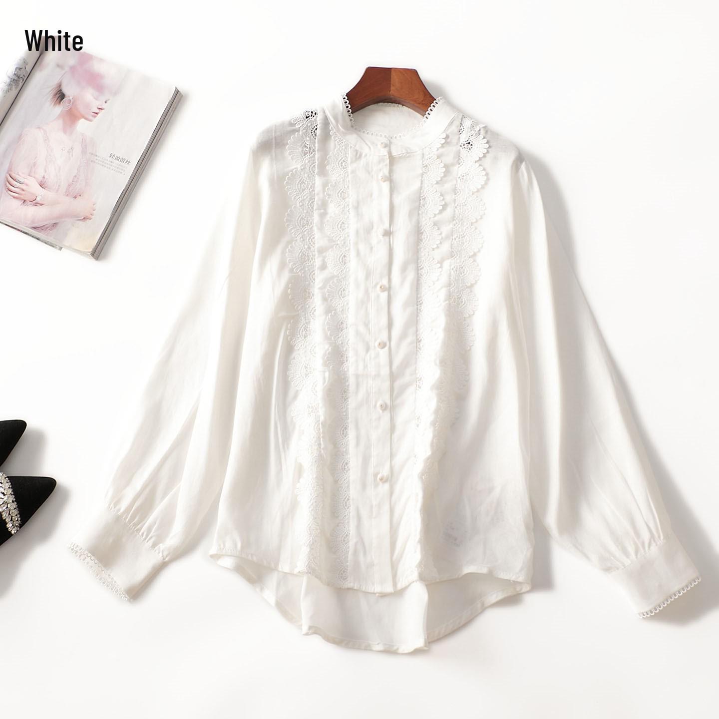 Autumn Long Sleeve Mid-Length Women s Shirt - Clearance Extra Large белый