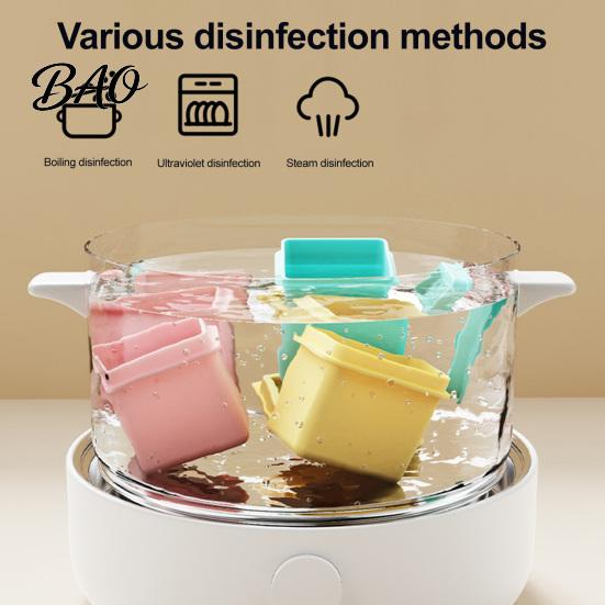 Baby Meal Prep Accessories Food Grade Silicone Freezer Molds, Large Capacity 6 Compartments Easy Release Trays Containers, Leak-proof Reusable Storage