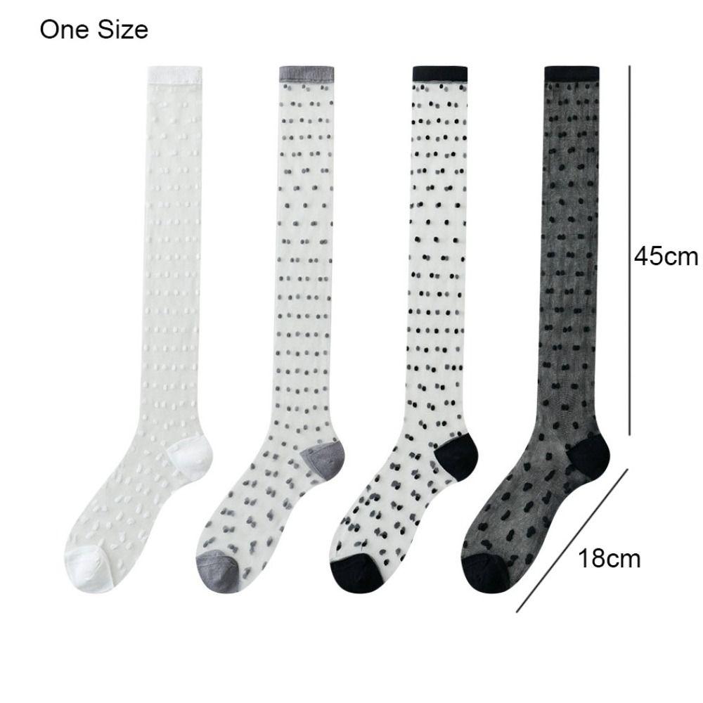 Transparente Damenstrümpfe Kristallseide Gepunktete Socken Süße Lange Socken Süße Mädchen