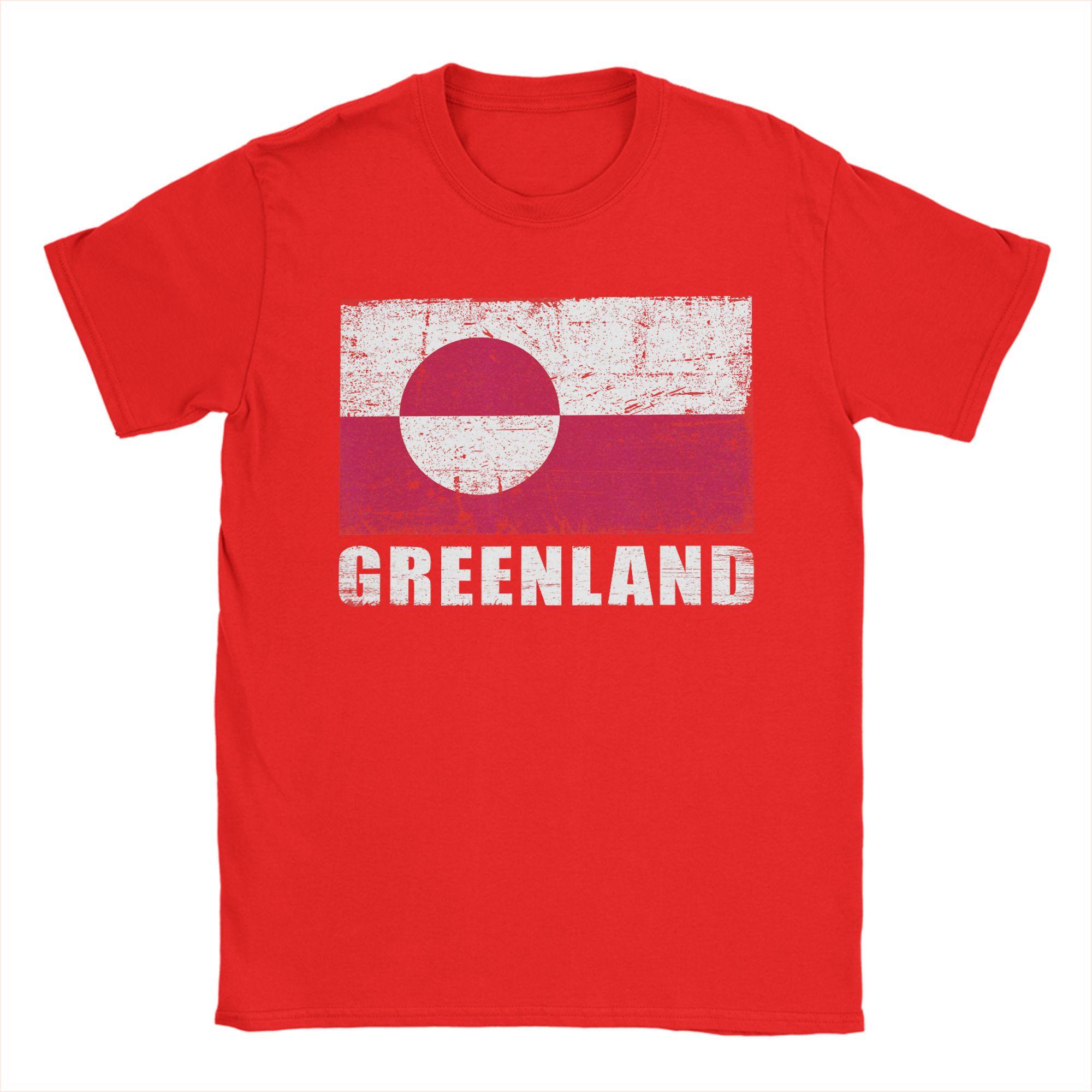Greenland Flag Grunge Country Flag Greenland T Shirt Summer Pure Cotton T Shirts For Men Casual Tshirt Short Sleeve Y2K Top Tees S