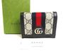Authentic GG Navy Blue Leather Beige Ophidia GG Canvas Bifold Wallet #a933  Refurbished
