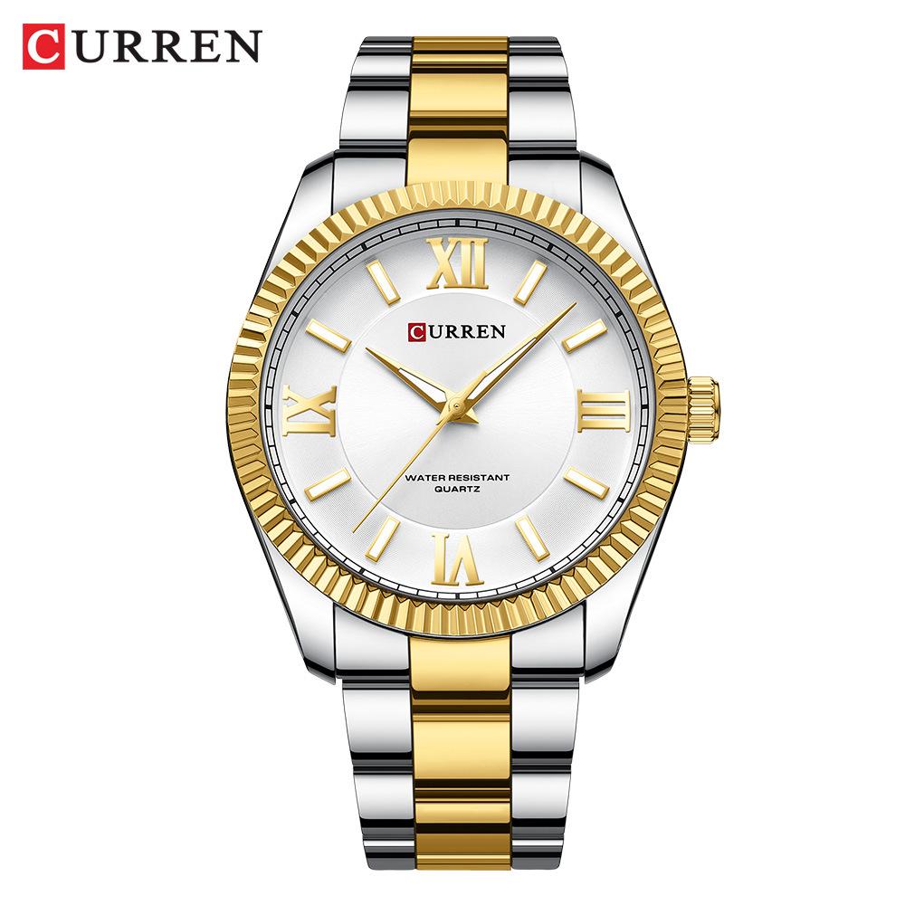 CURREN 8453 Men's Waterproof Quartz Watch with Steel Band - Simple and Elegant Business Style