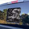 Bald Eagle Sticker Rear Sliding Window Truck Decals, Black American Flag Back Window Decal for Truck Pickup,Patriotic Graphic Vinyl Car Decoration