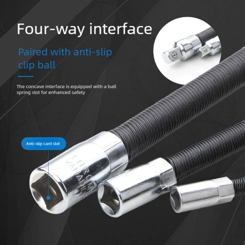 Drive Socket Extension Rod Adapter Connective Flexible Shaft Conversion Head High Torqued Ratcheting Wrench Electronic Drill