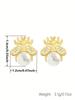 1 Pair Cute Cubic Zirconia & Faux Pearl Stud Earrings For Women For Wedding Engagement Anniversary Party Jewelry Christmas Day