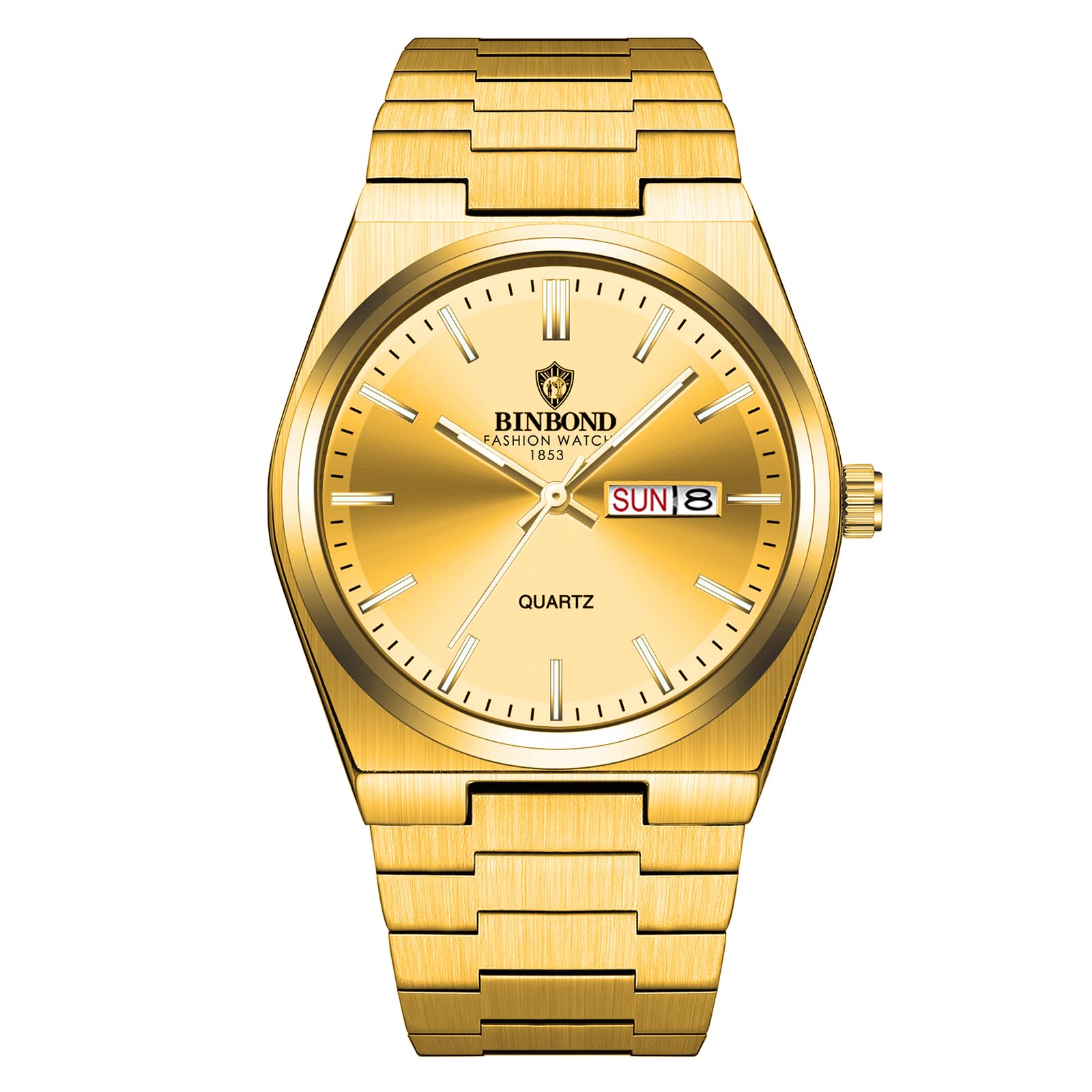 

Waterproof Gold Stainless Steel Watch with Luminous Analog and Adjustable Strap Simple and Stylish Perfect Gift for or Christmas Men s Indices, золотой