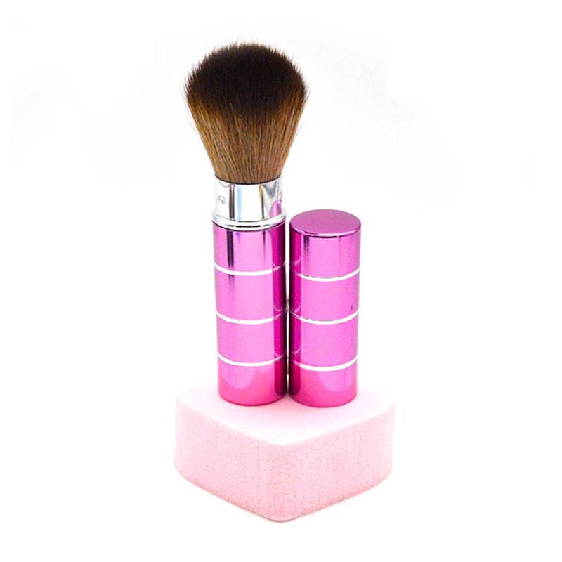 

1Pcs Retractable Brush Makeup Brush Powder Blusher Powder Brush Mini Soft Nylon Hair Multi-Function Portable With Metal Handle фіолетовий