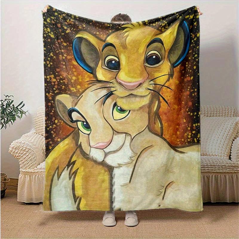 1pc. Cartoon Lion King Blanket, Soft and Warm Home Decor for All Seasons, Perfect Gift for Friends and Family, Cute Animal Print Throw Blank