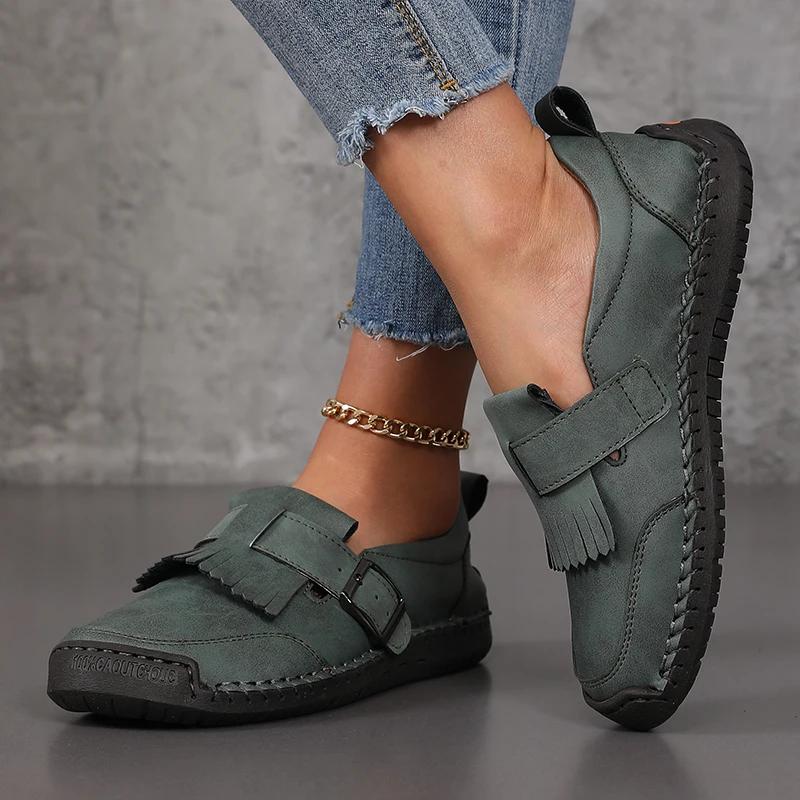 2025 Sommer Neue Retro Quaste Flache Damen Schuhe Bequem und Vielseitig Flache Einzelne Schuhe Modische und Lässige Slipper