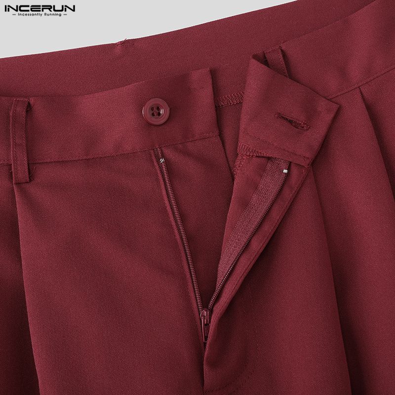 INCERUN Summer Men Zip-up Waist Casual Loose Half Pants Shorts