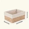 With Removable Lace Lining Woven Storage Basket Multifunctional Rectangle Shape Handmade Rattan Storage Basket Large Capacity