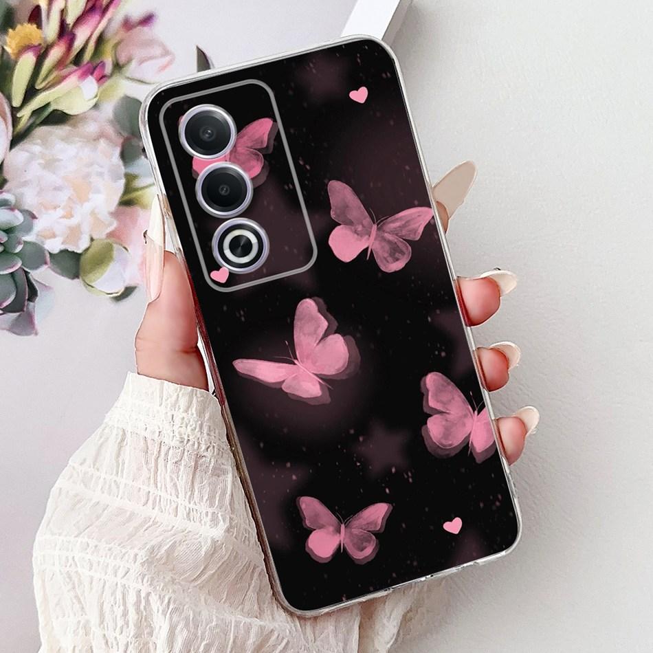 For OPPO A3 Pro A80 CPH2639 Elegant Floral Cat Printed Phone Case For Oppo  A80 A3 Pro 5G Global Soft Silicone TPU Cases