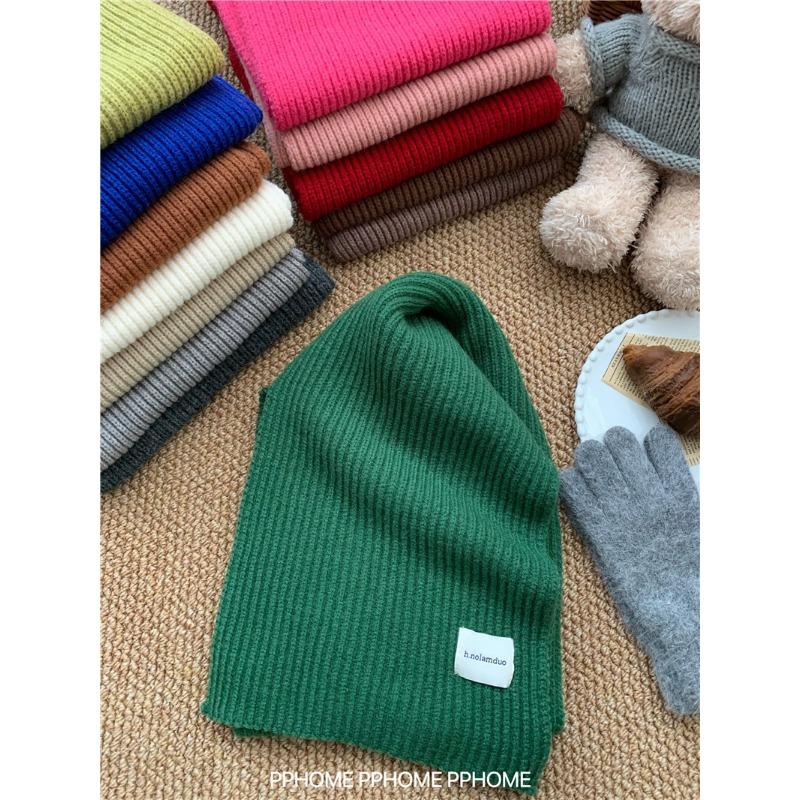 Scarf women's winter new red autumn and winter high-end atmosphere Christmas soft waxy knitted wool scarf