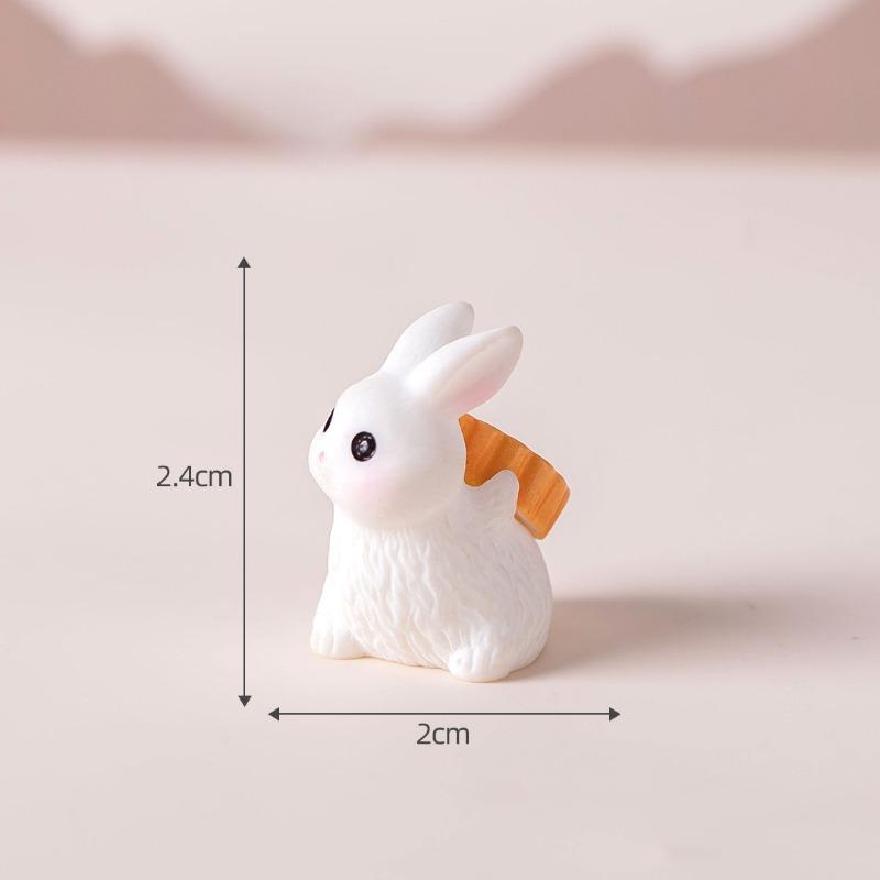 Cute Little Rabbit Animal FigurinesMooncake Decoration AccessoriesResin Desktop Ornaments for The Mid-Autumn Festival