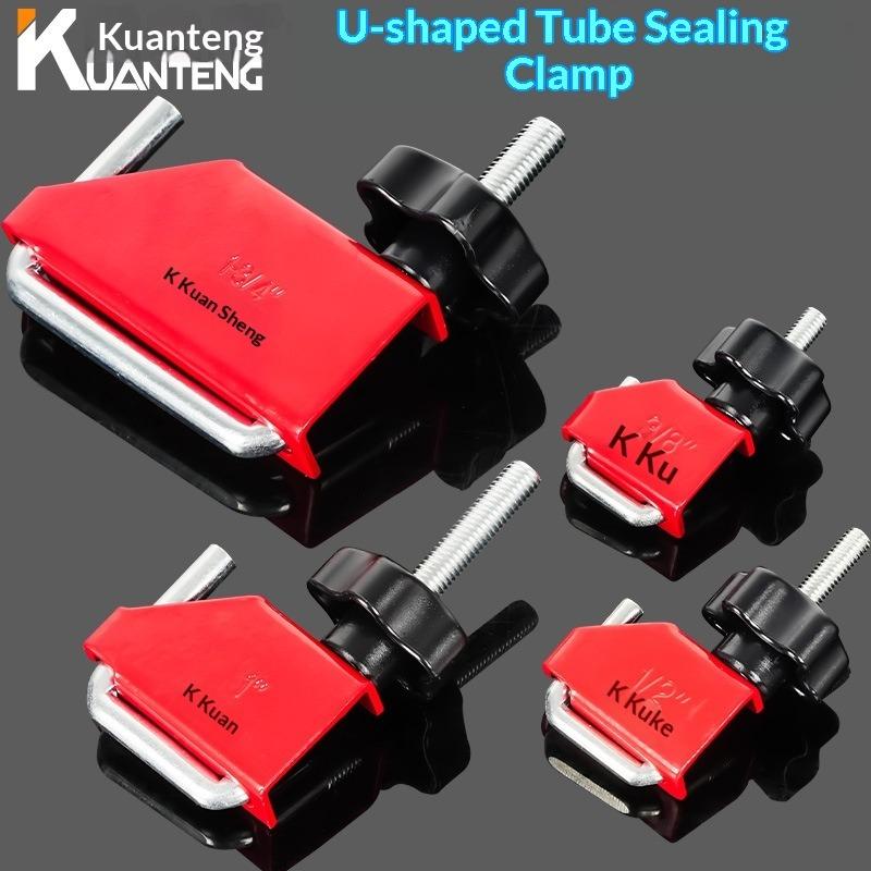

4-Piece Pipe Clamp Set/Auto Water Pipe Clamp, Steel YouTube Clamp U-Clamp 4pcs