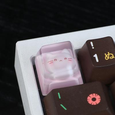 Keycap Traslucido Carino Cartone Animato Gatto Kt Keycap Asse a Croce Keycap per Tastiera Meccanica Decorazione Tastiera Accessori Tastiera