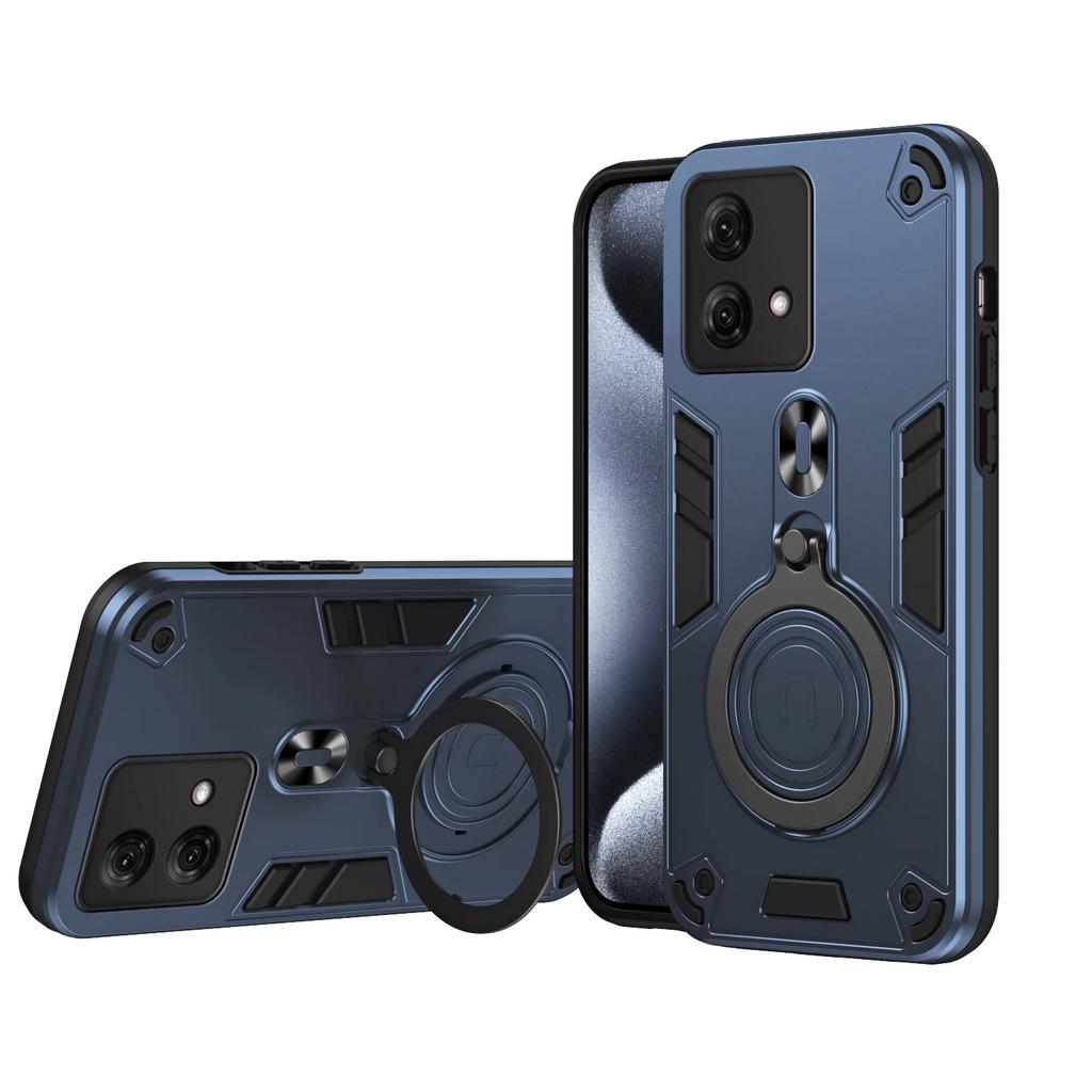 Armor Case for Motorola Moto G84 Car Mount Magnetic Ring Holder Silicone Hard Phone Cover MotorolaG84 XT2347 XT2347-1 XT2347-2