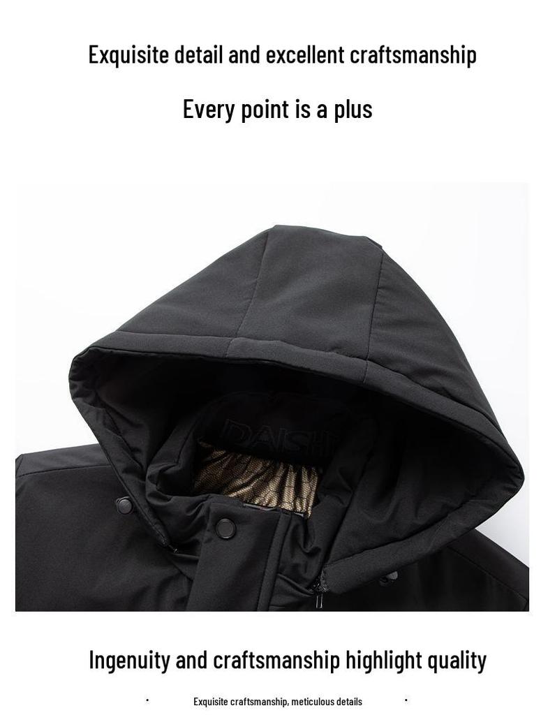 Men's Plus Velvet Thickened Winter Cotton Jacket - Warm, Windproof, Stylish for Middle-aged & Elderly