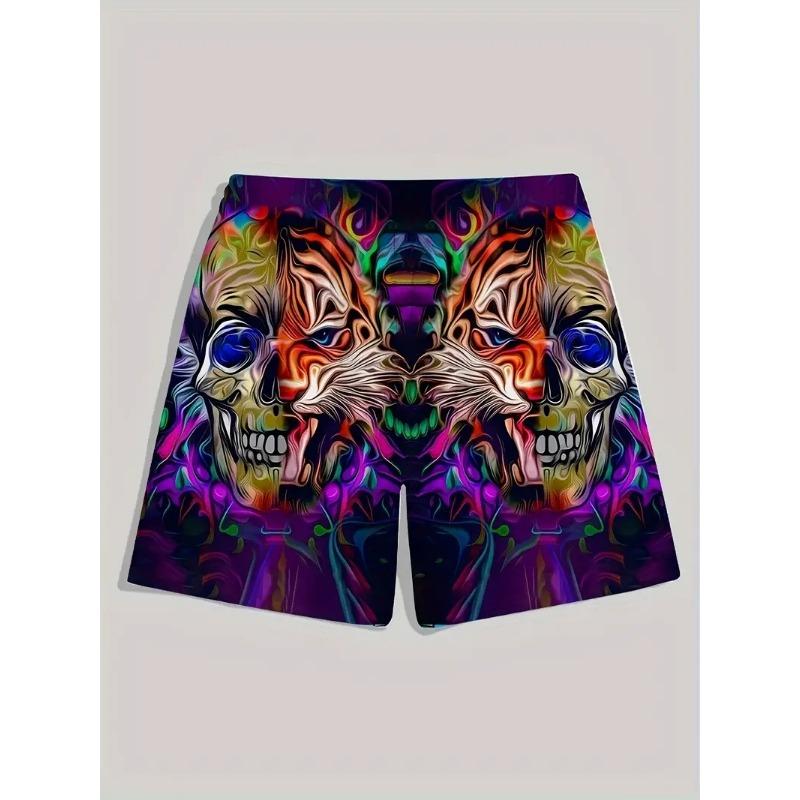 Men's Beach Pants Red Dragon 3D Printed Men's Shorts Summer Casual Breathable Shorts Men's Clothing Bermuda Men's Shorts