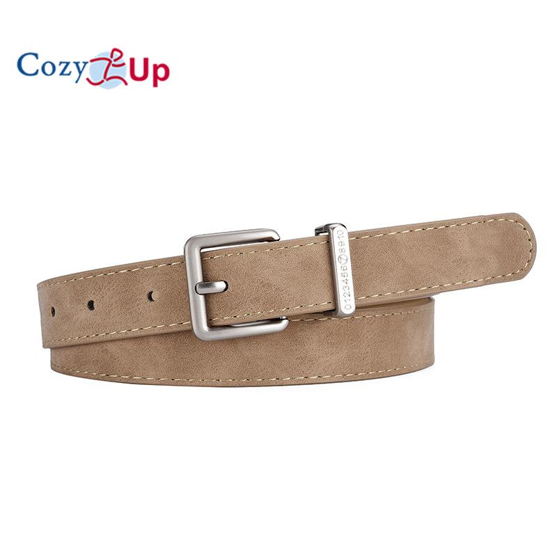 Frosted Pin Buckle Jeans Belt Women's Dress All-match Decorative PU Thin Belt