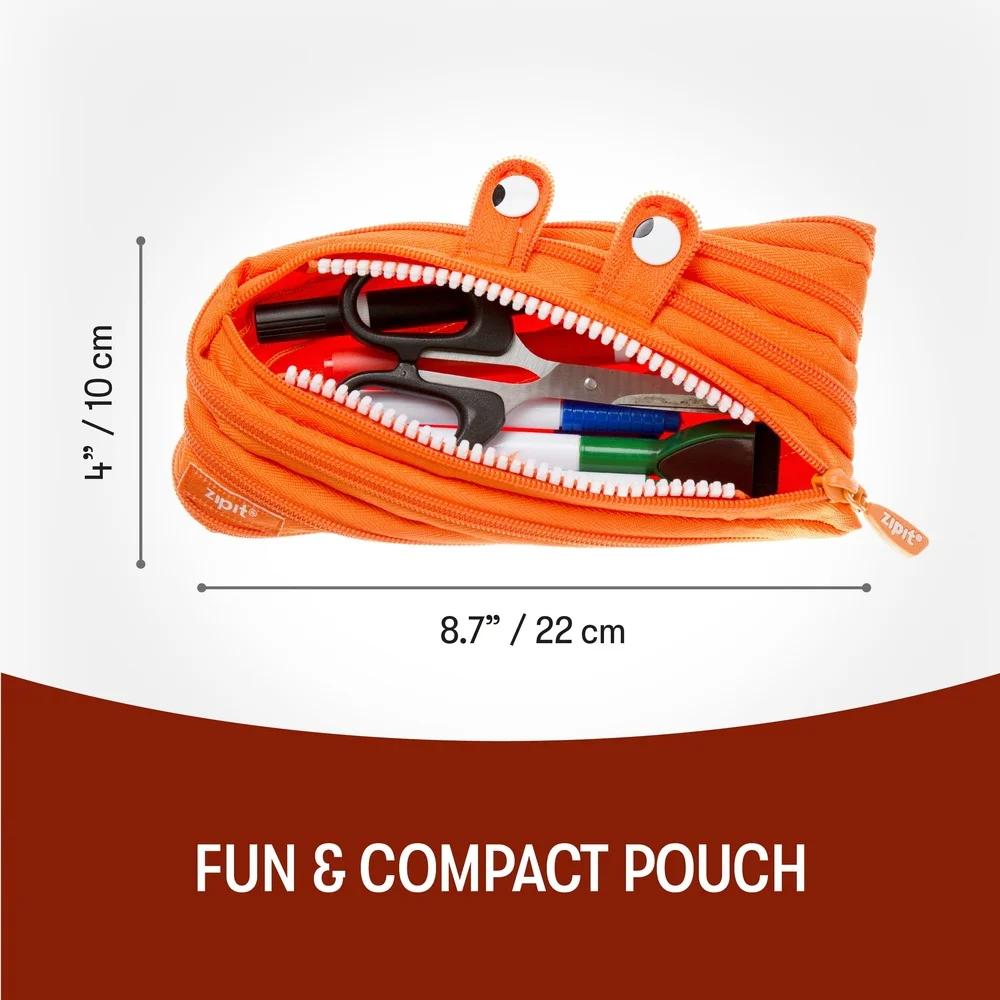Cute Monster Pencil Case Fun Storage Pouch Kids School Office Large Zippered Organizer Stationery Holder Machine Washable