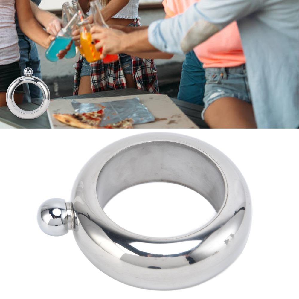 Stainless Steel Hip Flask Mirror Polished Stainless Steel Liquor Flask Bracelet Flask  Wedding