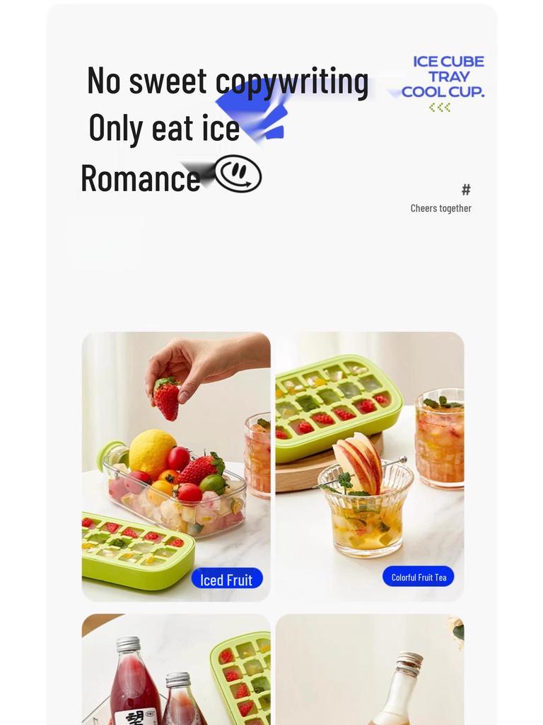 DIY Reusable Ice Cube Tray - Food Grade, Thickened Seal, Press Design for Kettle & Cup.