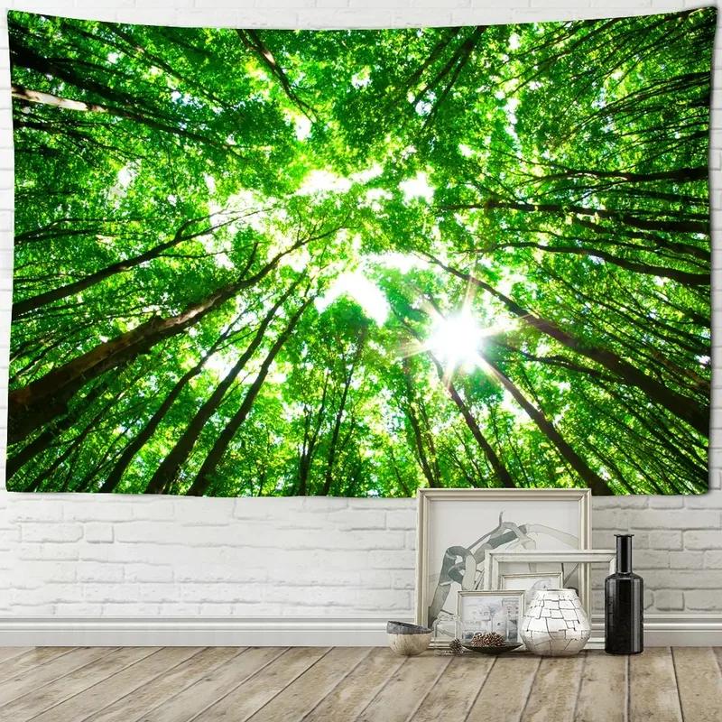 

Гобелен с природным пейзажем и лесным принтом, гобелен для офиса, гостиной, украшение для дома, стены, гобелен 150x130cm