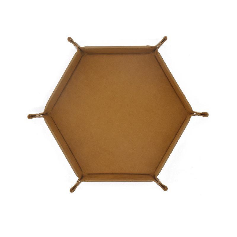 

Hexagonal Velvet Dice Tray: Portable, Foldable PU Storage for Tabletop Games