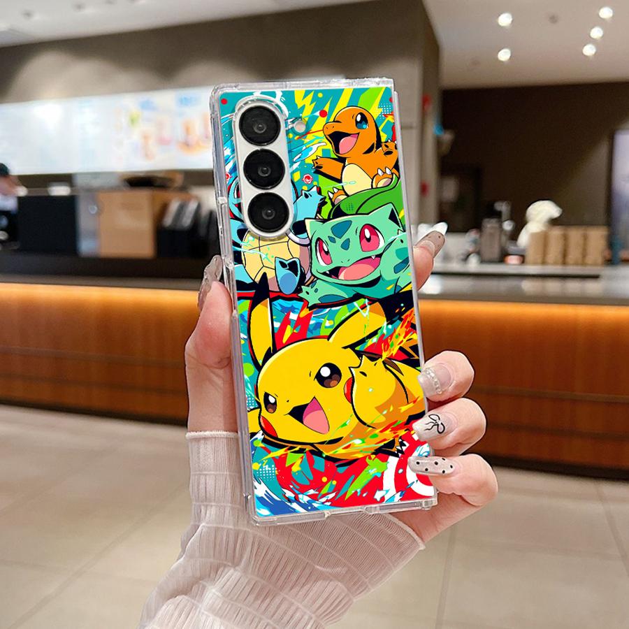 Cartoon Hot Pokemon Transparent Soft Phone Cover Case for Samsung Galaxy ZFold3 ZFold6 ZFold5 ZFold7 Z Fold 7 6 5 4 3 ZFold4