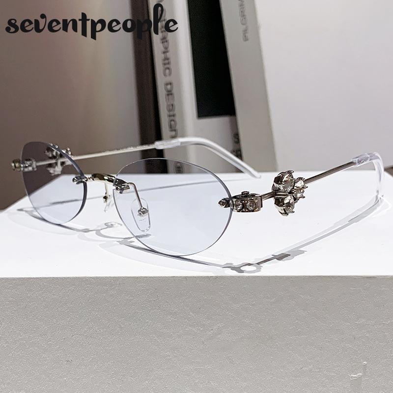 Small Frame Rhinestone Polygon Sunglasses Women  Luxury Brand Fashion Y2K Punk Metal Sun Glasses Retro Prescription Eyewear