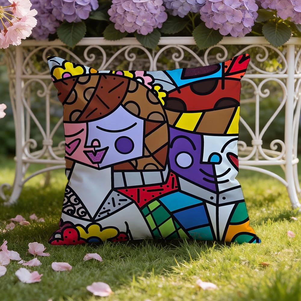 B-Britto Art Design Cushion Cover Home & Car Dual-Scene Pillow Cover: Reversible for Premium Comfort