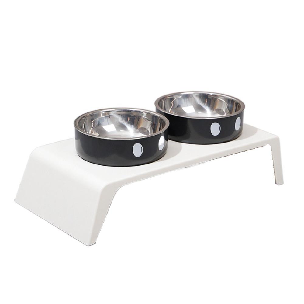 Double Bowls Cat Food Water Bowl Anti-flip Cat Dog Dual-use Bowl Pet Food Dispenser  Wet Dry Food