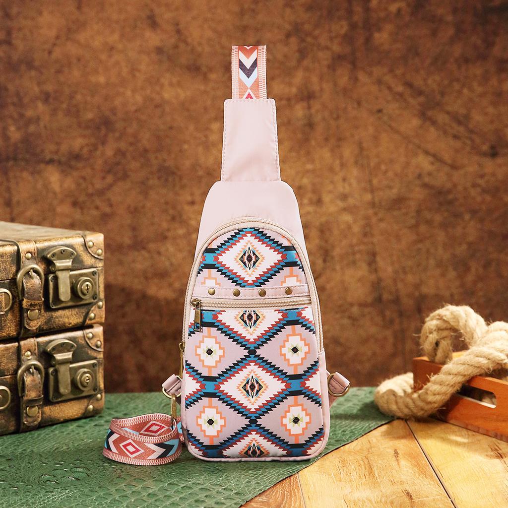 European and American Amazon Independent Station TK Aztec Bohemian Style Chest Bag Cross Shoulder Single Shoulder Women's Bag