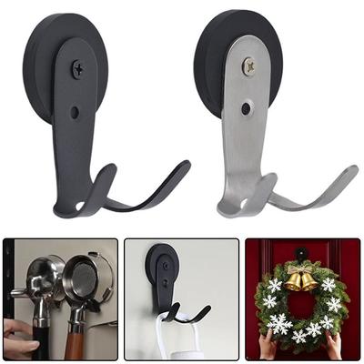 Double-Hook Design Coffee Machines Magnetic Hooks Space-Saving Round Coffee Handle Storage Rack Stainless Steel Storage Hook
