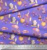 Soimoi Japan Crepe sateng stoff flaggermus, heks lue & trylledrikk Halloween dekor stoff trykt meter 42 tommer
