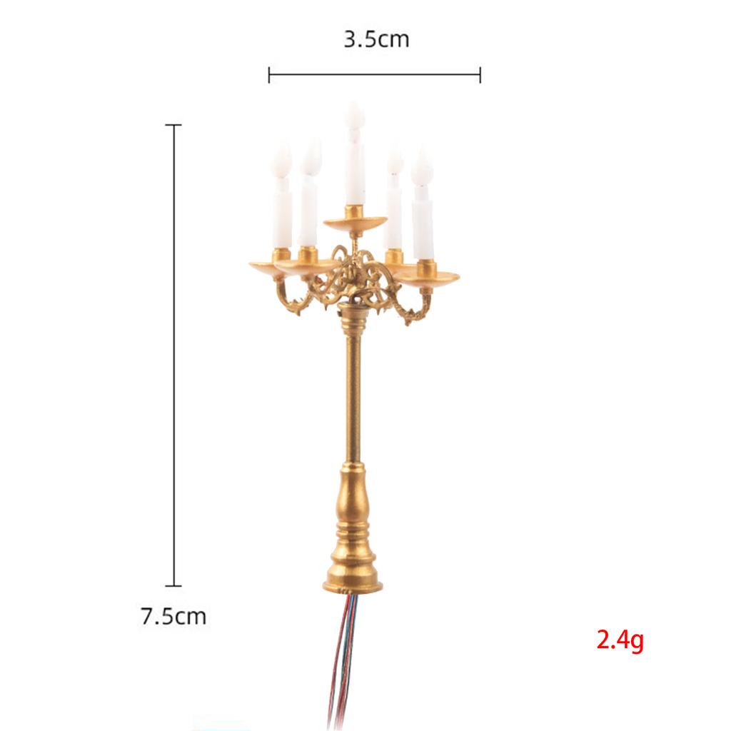1/87 Scale Candlesticks Lights Model Sand Table Building Model Candle Led Light Dolls House Furniture Decoration for Kids Train
