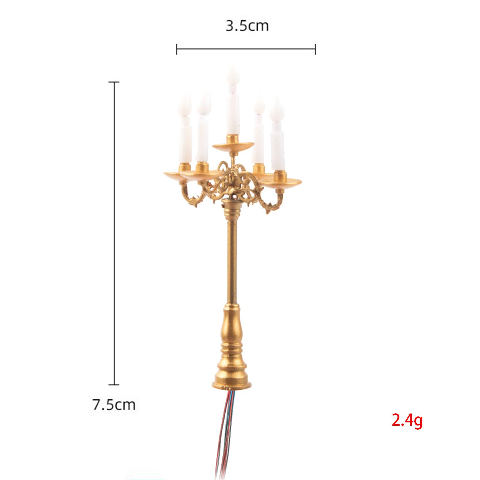 1/87 Scale Candlesticks Lights Model Sand Table Building Model Candle Led Light Dolls House Furniture Decoration for Kids Train