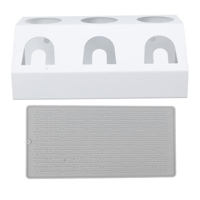 Soda Bottle Holder 3 Holes Soda Bottle Draining Stand Soda Accessories With Silicone Pad White