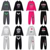 Spinnennetz-Print Kapuzenpullover-Set Unisex Oversized Streetwear Fleecegefüttert Langarm Pullover