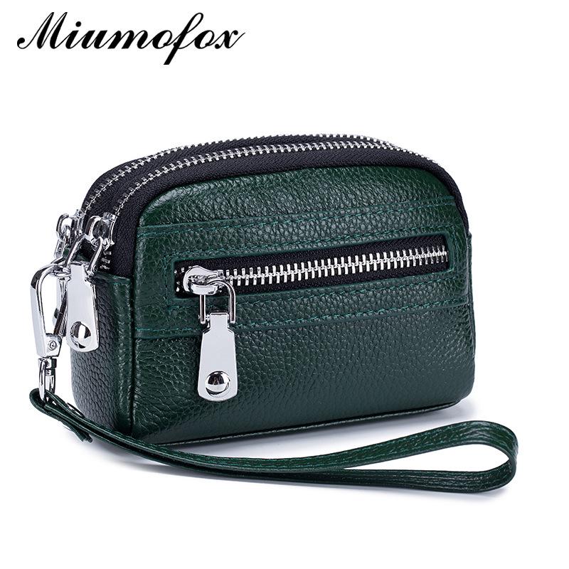 Women's Double Zipper Leather Clutch: Large Capacity Multifunctional Coin Purse & Small Handbag