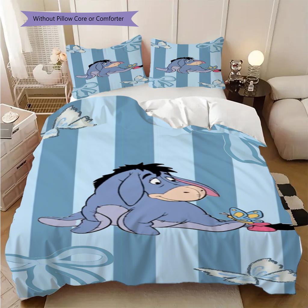 Eeyore Comforts Tigger Teddy Bear Bedding 1 Duvet Cover 2 Pillowcase Without Core Soft And Comfortable Bedding Set Duvet Cover And Pillowcase