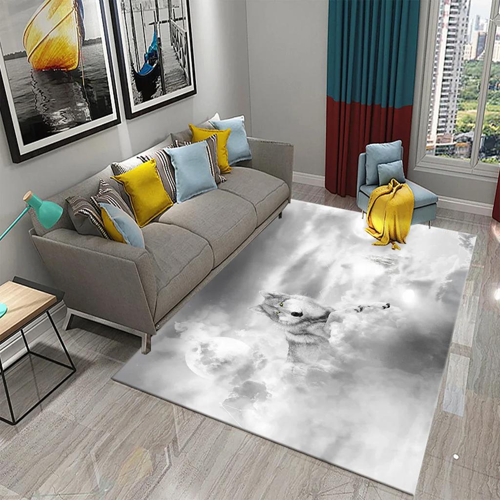 Wolf Carpet Household Rug for Children's Bedroom Living Room Chair Bedside Modern Simple Floor Mat Bathroom Kitchen Non-slip Mat