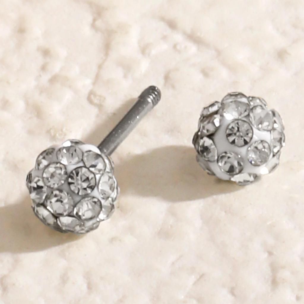 Exquisite Rhinestone Double-Head Screw Back Earrings - Light Luxury & Minimalist French Style for Women
