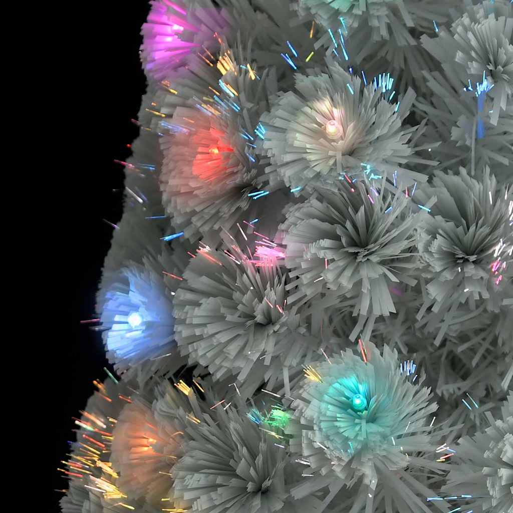 vidaXL Künstlicher Weihnachtsbaum mit Beleuchtung Weiß 240cm Glasfaser