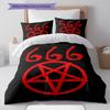 Satan Symbol Pattern Bedding,Quilt Set Quilt Cover Pillowcase Home Birthday Gift (1 * Duvet Cover + 2 * Pillowcase, Without Core)